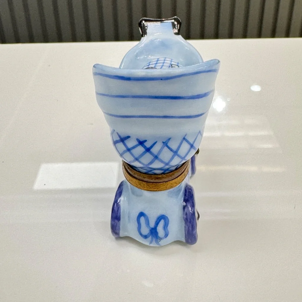 Limoges France Porcelain Baby Carriage Trinket Box